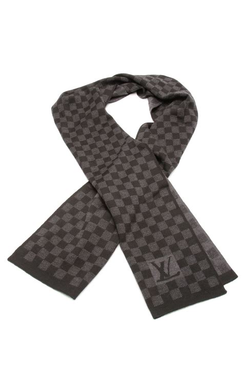 Pre Loved Louis Vuitton Luxurious Wool Damier Scarf in Canvas 